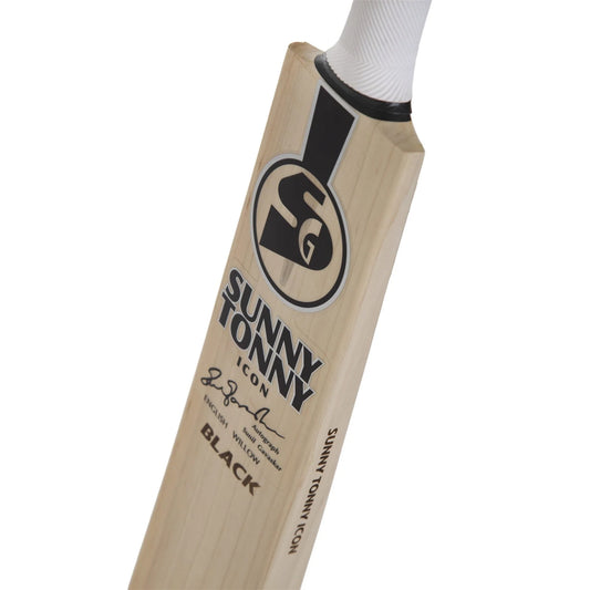 SG Sunny Tonny Icon Black - Grade 4 Finest English Willow Hard-Pressed & Traditionally Shaped Cricket Bat for Leather Ball